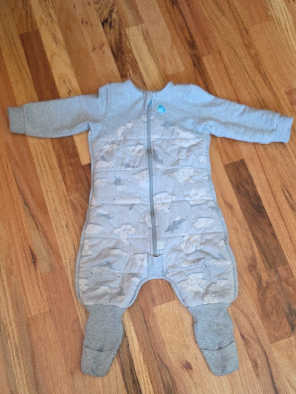 Love to Dream Light Gray Quilted Footed One-Piece